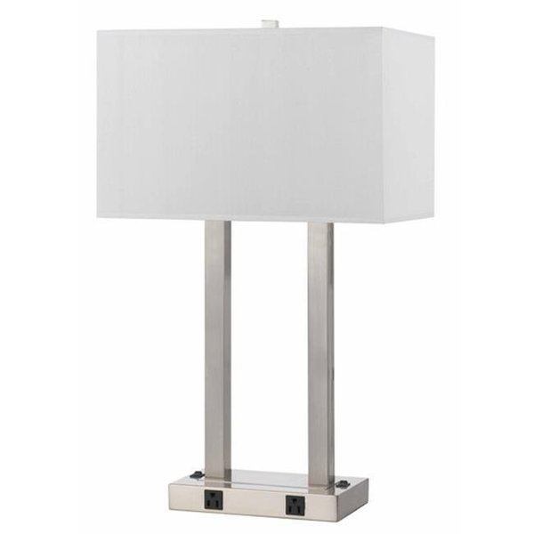 Radiant 2 Metal Desk Night Stand Lamp With Rocker Switches And Two Outlets RA194513
